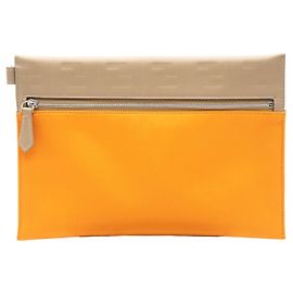 Pochette FENDI in nylon e pelle Zucca Arancione/Marrone da donna Marrone