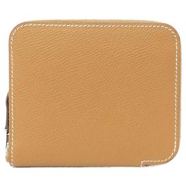Hermès Hermes H EN FIL Silk In Compact Wallet Golden