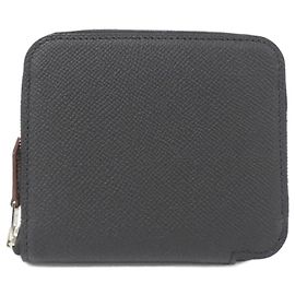 Billetera compacta de seda Hermès EN LIBERTÉ Negro