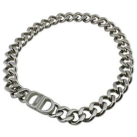 Christian Dior Dior CD Icon Chain Link Curb Necklace in Silver Silvery