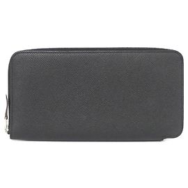 Hermès CARRE EN BOUCLES Sete nel Portafoglio Classico Nero