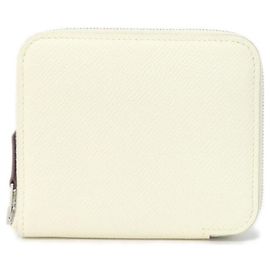 Hermès Hermes BRIDES DE GALA FANTOME POIS Silk In Compact Wallet White