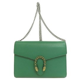 Gucci Dionysus Chain Wallet, Leather, Women's Green