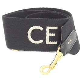 Céline Leather Strap Black Black
