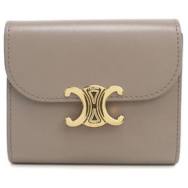 Céline CELINE Triomphe Cartera Pequeña con Solapa, Mujer, Gris Castaño