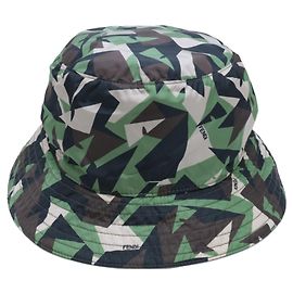 FENDI ACOP TU Camouflage Bucket Hat, Green, Men's Green