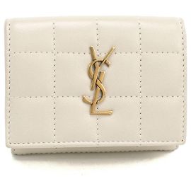 SAINT LAURENT Saint Laurent fold Wallet Cassandra Tressé Women's White White