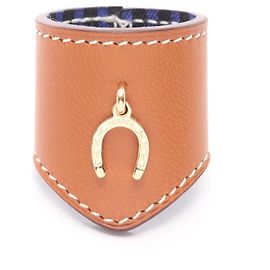 Accessorio in pelle per sciarpa/scaldacollo Hermès Porte Bonheur, donna, marrone. Marrone