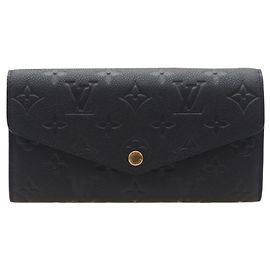 LOUIS VUITTON Portafoglio Lungo Sarah in Pelle di Vitello Empreinte Nera per Donne Nero