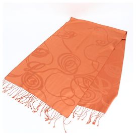 Chal de seda con flecos naranja Loewe para mujeres Naranja