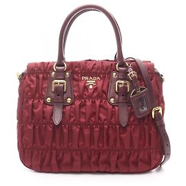 Prada TESSUTO GAUFRE Handbag Dark red