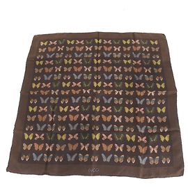 Sciarpa in seta Gucci, Design Farfalla, Marrone, Taglia Grande, Donna Marrone