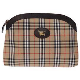 Burberry Nova Check Pochette aus Canvas Beige