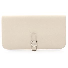 Hermès Hermes Dogon Long Bi-fold Wallet Cream