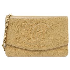 Chanel Timeless CC Line Chain Wallet Beige