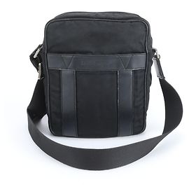 Borsa a spalla/messenger in pelle e nylon Salvatore Ferragamo nera per uomini Nero