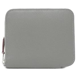 Hermès COLLIER DE CHIENS Soie dans un portefeuille compact Marron