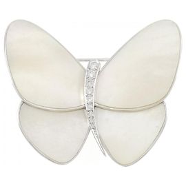 Papillon Brosche Van Cleef & Arpels Weiß