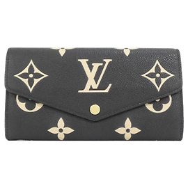 Portafoglio Sarah Monogram Empreinte Bicolore Louis Vuitton Nero