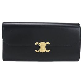 Céline CELINE Triomphe Cartera Grande, Negra, ., Bifold, Mujer Negro