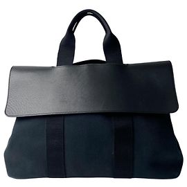 Hermes Hermès Women's Valparaiso MM Canvas Tote Bag Black