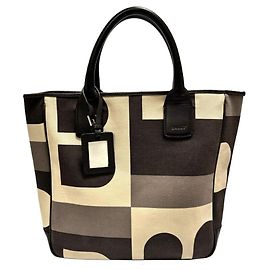 Borsa tote Bally in tela e pelle marrone per donne Marrone