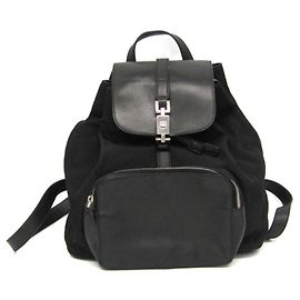Gucci Jackie Women's Leather Backpack Black Black