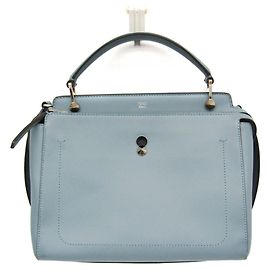 Fendi Dotcom Damen Lederhandtasche hellblau Blau