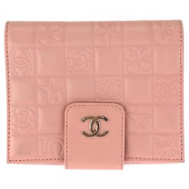 Chanel Vintage Lambskin Bi-Fold Wallet Pink