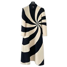 Abito midi geometrico Gucci nero e bianco seta Nero Bianco