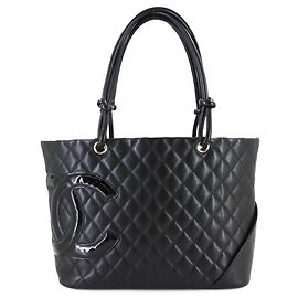 Bolsa tote grande da linha Cambon da Chanel Preto