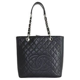 Chanel Matelassé Chain Tote Handbag Black