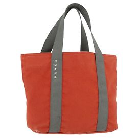PRADA Sac de sport en toile orange Auth 173993 Orange