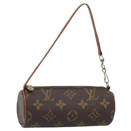 LOUIS VUITTON Monogram Papillon Pouch LV Auth BA11008 Monogram