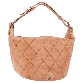 CHANEL Borsa a Spalla Matelassé in Pelle di Agnello Arancione Oro CC Auth ARZ069V D'oro Arancione