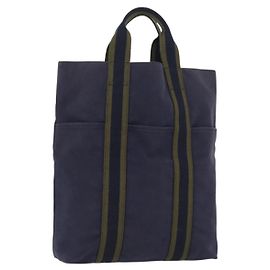 Hermès HERMES Bolsa Fourre Tout Cabass de Lona Marina Auth 168818 Azul marino