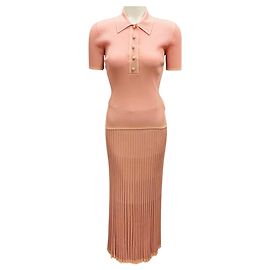 Zimmermann Pink Shimmer Strickoberteil und Rock Set Pink