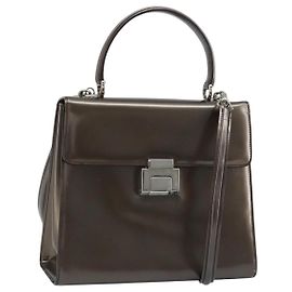 GUCCI Handtasche aus Lackleder 2 in 1 Bronze Gold Auth 172396 Golden Bronze