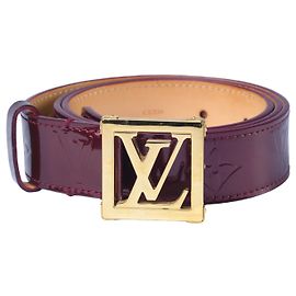 Louis Vuitton Amarante Monogram Vernis LV Frame Belt Other