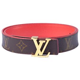 Reversibler LV Monogram Gürtel von Louis Vuitton Rot Andere