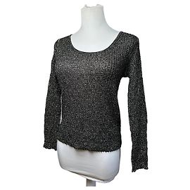 Vintage Dior Crewneck Glitzerpullover Schwarz Gold M Schwarz