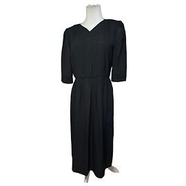 Vintage Givenchy Wollkleid M Schwarz Schwarz