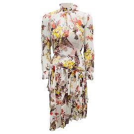Vestido midi de chiffon con estampado floral asimétrico Multi Matchmaker en marfil de Zimmermann Multicolor