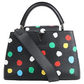 Borsa Louis Vuitton x Taurillon Capucines MM 2Way in nero M21663 Nero