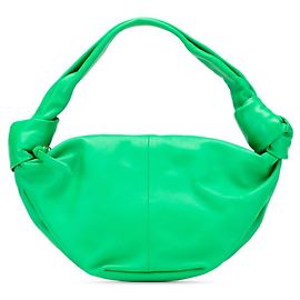 Sac à main double nœud en cuir vert Bottega Veneta Vert