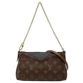 Bolsa de mão Pallas Monogram com corrente da Louis Vuitton Marrom Preto