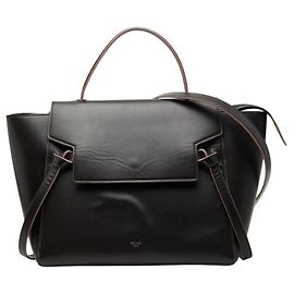 Céline Bolsa de Cintura Celine – Couro Marrom Escuro e Rosa Rosa Castanho escuro