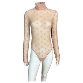 Fendi Super Body Bluse Beige Polyamid Beige