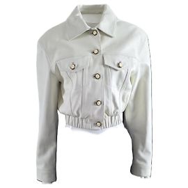 Magda Butrym Leather Jacket Cream
