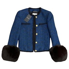 Saint Laurent Blue Tweed Jacket Blue